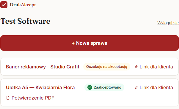 Panel projektów